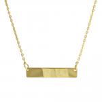 Stainless Steel Gold PVD Oval Chain Necklace with Bar